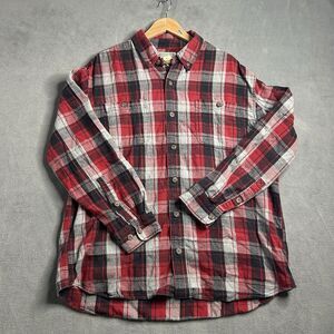 Duluth Trading‎ Company Red Plaid Flannel Long Sleeve Shirt Men's Size XL Button
